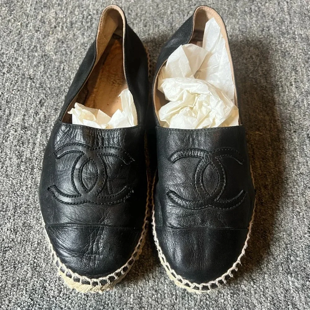 Chanel Black Espadrilles, size 37
